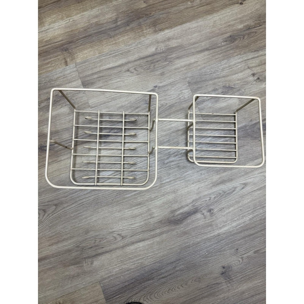 Vtg RUBBERMAID Coated Wire Dish Organizer Cup/Mug Rack Plate/Bowl Holder Ivory